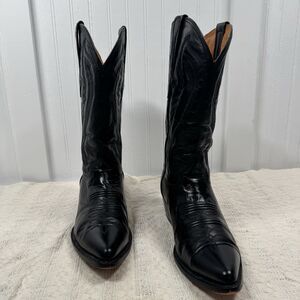 El General  1901 Cowboy WESTERN BLACK  7.5 Boot - Pointed Toe